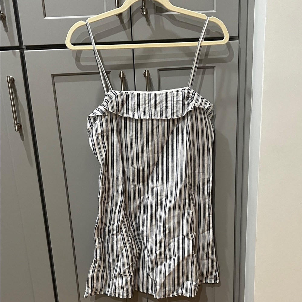 Privacy Please Navy and White Striped Dress